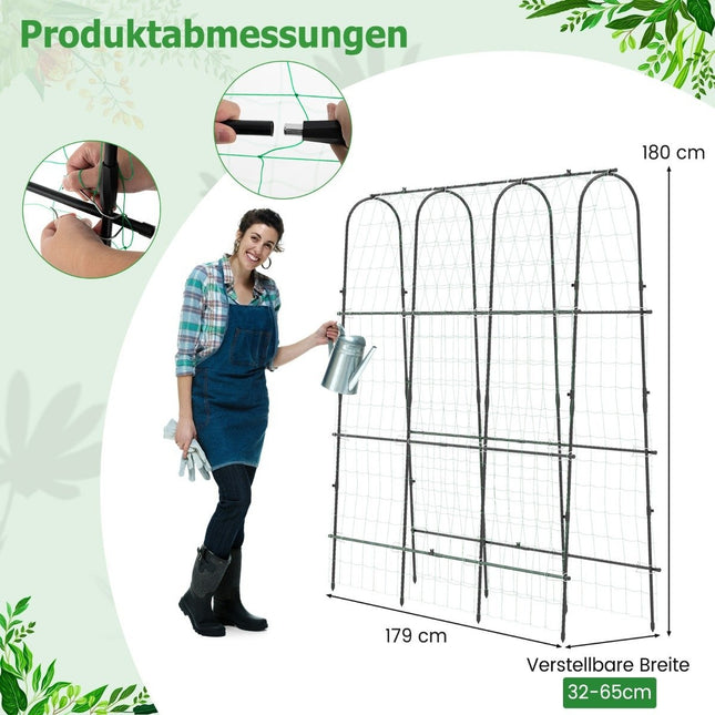 Spalier metalic cu plasă de spalier pentru susținerea plantelor cățărătoare Spalier înalt de castraveți de grădină în formă de U