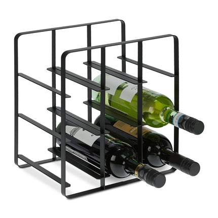 Raft metalic pentru vin pentru 9 sticle