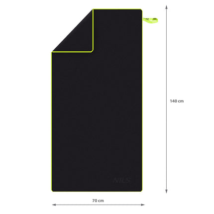 Prosop din microfibra, negru, 140x70 cm