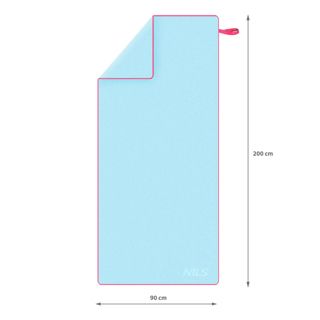 Prosop din microfibra, albastru-roz, 200x90 cm