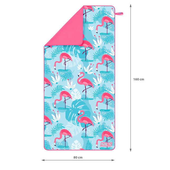 Prosop din microfibra Flamingo Print 160x80 cm