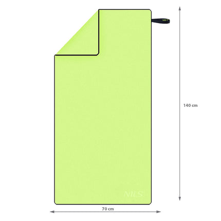 Prosop din microfibra, verde-negru, 140x70 cm