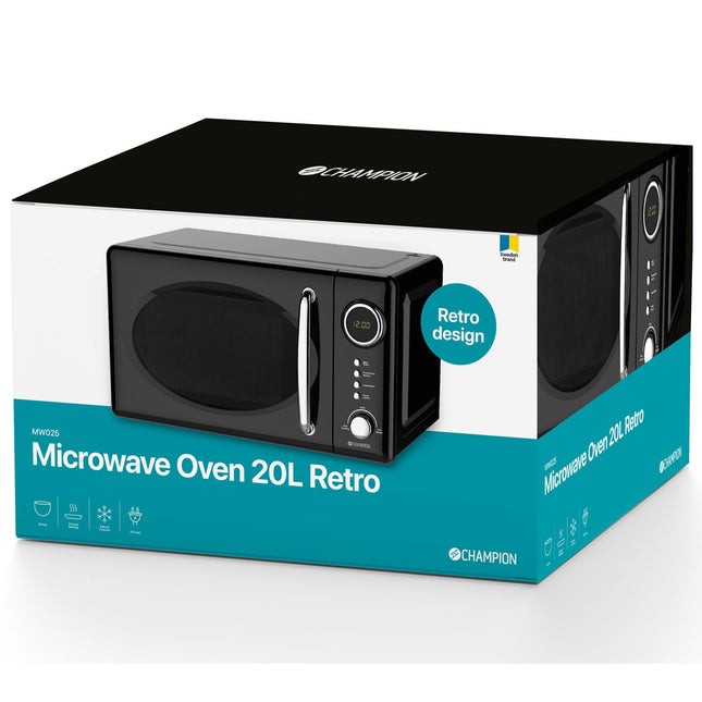 Microwave Retro 20L 700W MW025 Black