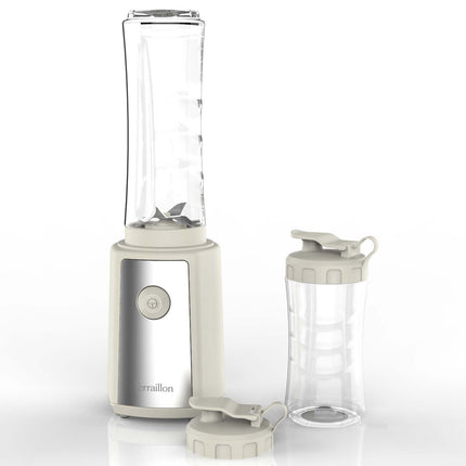Mini blender 300W – 2 sticle Tritan, frișcă și oțel
