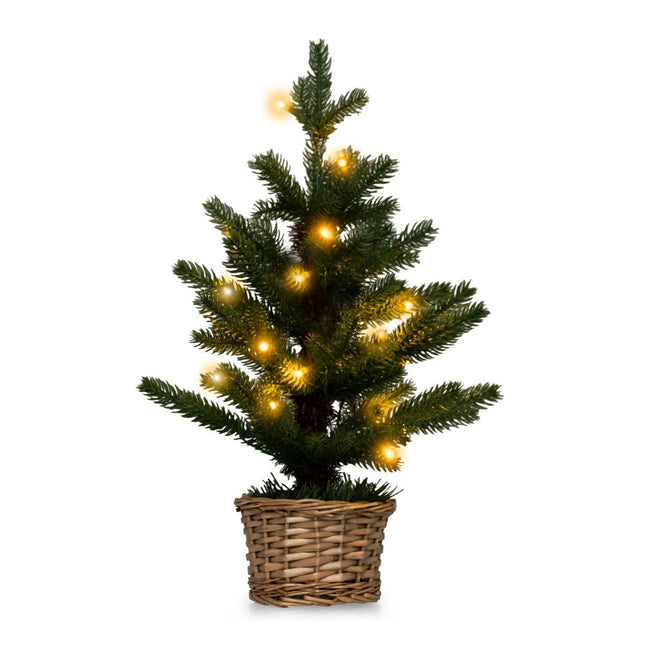 Mini brad de Crăciun cu lumini LED, 48 cm, material PE