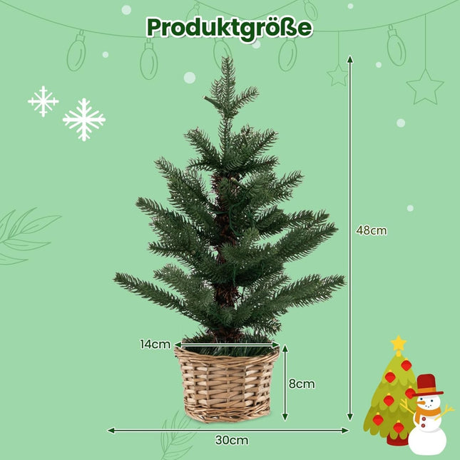 Mini brad de Crăciun cu lumini LED, 48 cm, material PE