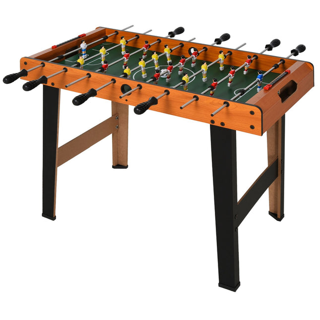 Masă mini de fotbal de masă cu tije din oțel inoxidabil, 84,5x40x61,2 cm, neagră