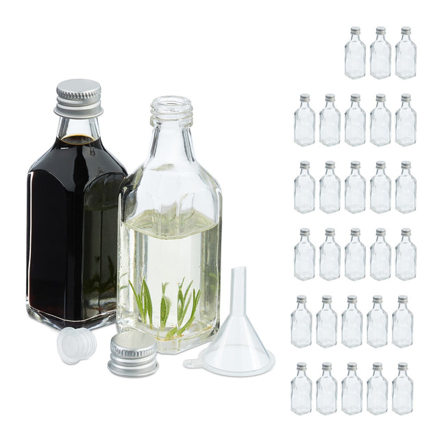 Mini sticle de sticlă cu capac cu șurub - set de 12