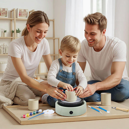 Mini Pottery Wheel Kit, 6 in Turntable, Variable Speed, Reversible