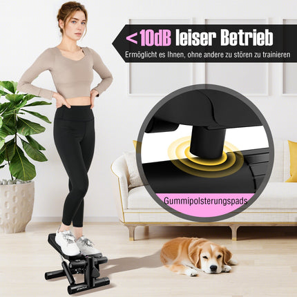 Mini Stepper with Resistance Bands, Adjustable Intensity