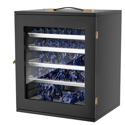 Miniatures Storage Case – Magnetic 5-Tray Wooden, Clear Front