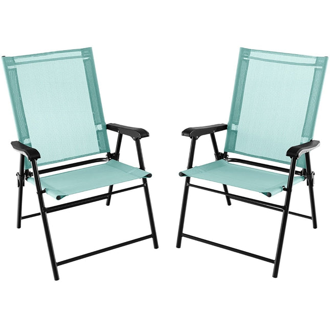 Set de 2 scaune pliabile de terasă verde mentă – 65x60x93 cm