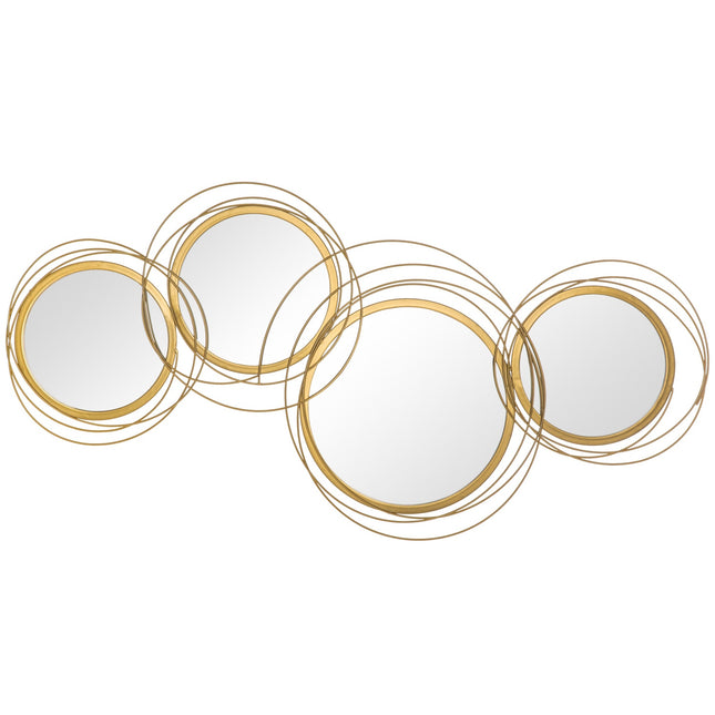 Round Metal Mirror Set - Wall Art for Living Room & Bedroom