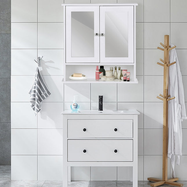 Mirror cabinet bathroom cabinet wall cabinet 56.5 x 13.5 x 58.5 cm