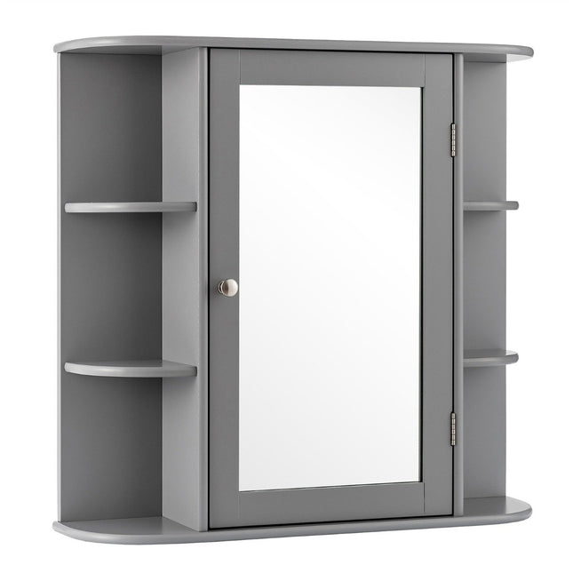 Mirrored bathroom cabinet wooden wall cabinet for bathroom 66 x 16.7 x 63 cm gray