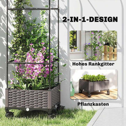 Jardinieră mobilă cu spalier, 185 cm, capacitate 24 l