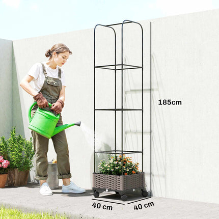 Jardinieră mobilă cu spalier, 185 cm, capacitate 24 l