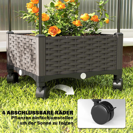 Jardinieră mobilă cu spalier, 185 cm, capacitate 24 l