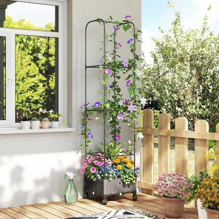 Jardinieră mobilă cu spalier, 185 cm, capacitate 24 l