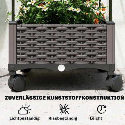 Jardinieră mobilă cu spalier, 185 cm, capacitate 24 l