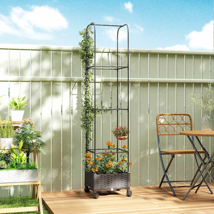 Jardinieră mobilă cu spalier, 185 cm, capacitate 24 l