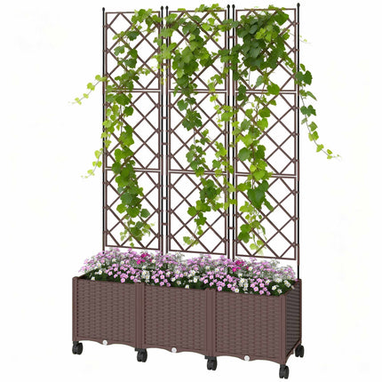 Jardinieră mobilă cu spalier, cu auto-udare, 120x40x192 cm