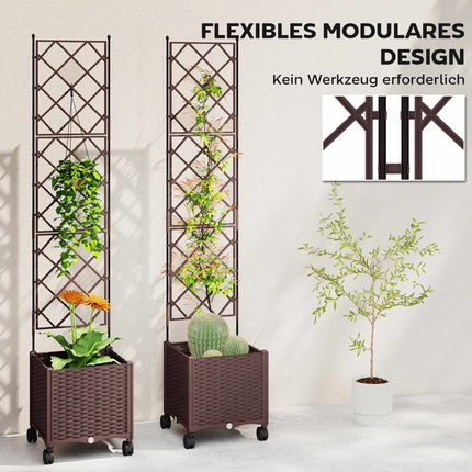 Jardinieră mobilă cu spalier, cu auto-udare, 120x40x192 cm