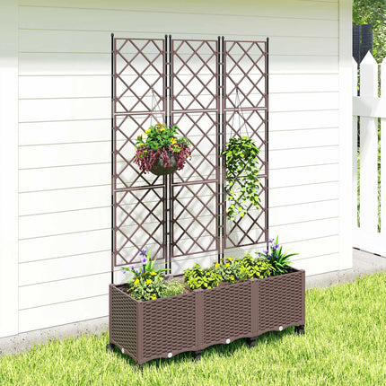 Jardinieră mobilă cu spalier, cu auto-udare, 120x40x192 cm