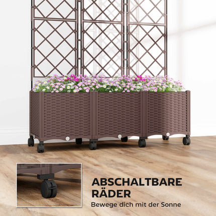 Jardinieră mobilă cu spalier, cu auto-udare, 120x40x192 cm