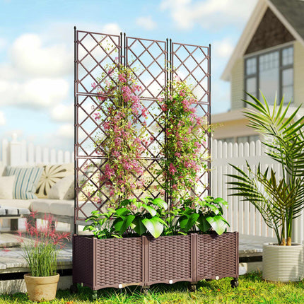 Jardinieră mobilă cu spalier, cu auto-udare, 120x40x192 cm