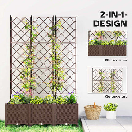 Jardinieră mobilă cu spalier, cu auto-udare, 120x40x192 cm