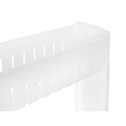Mobile kitchen shelf on wheels, white