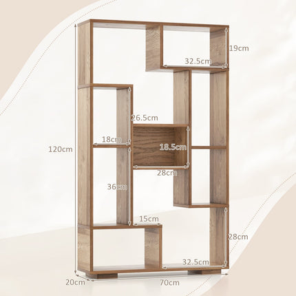 Raft de cărți modern cu rafturi deschise și design anti-răsturnare