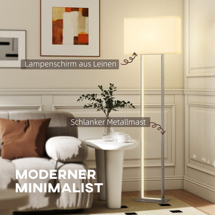 Lampă de podea modernă, luminozitate reglabilă, abajur de in