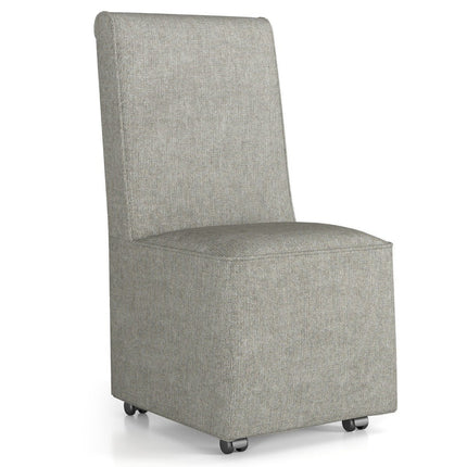 Modern armless accent chair with resistance casters & removable cover comfortable reading chair 47 x 60.5 x 98 cm