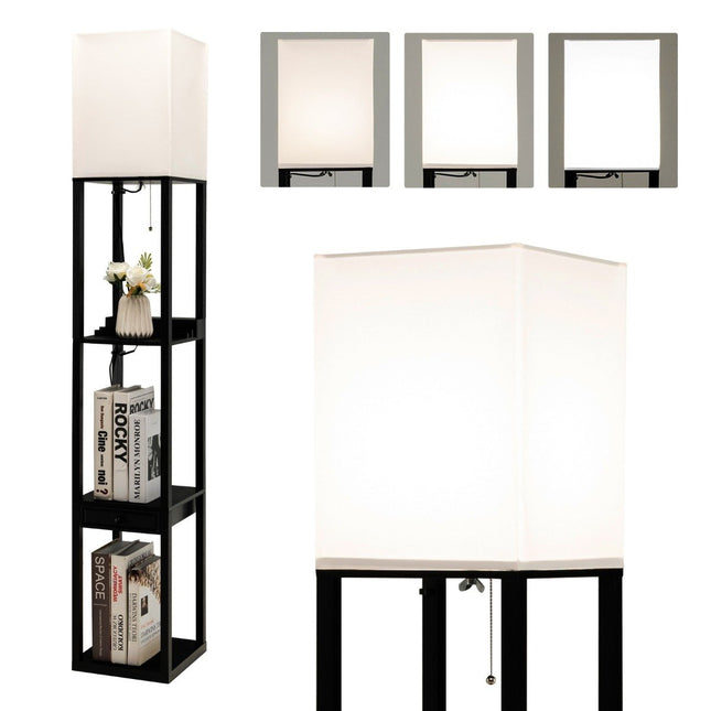 Lampă de podea cu raft modern Lampă de podea reglabilă cu sertar 26 x 26 x 159,5 cm