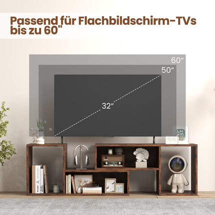 Suport TV modular cu rafturi în formă de L pentru televizoare de 60"