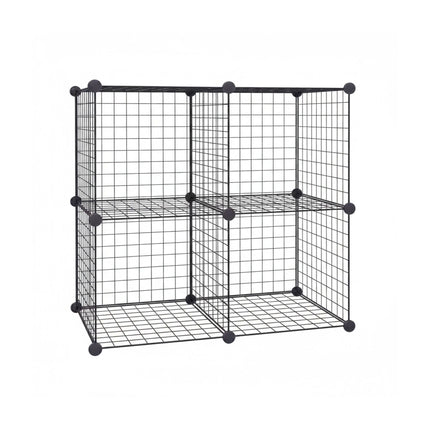 Set de rafturi modulare din sârmă tip cub – Depozitare metalică cu prindere prin clic