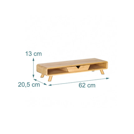 Suport monitor cu sertar – Bambus, design ergonomic