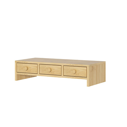 Suport monitor cu 3 sertare, aspect lemn, MDF