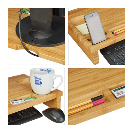 Monitor stand in bamboo