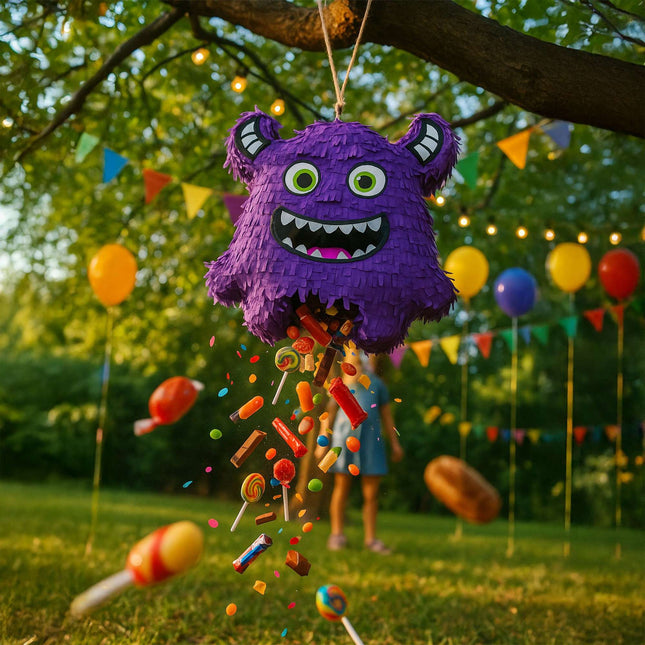 Set de piñata monstru cu bâtă și mască pentru copii