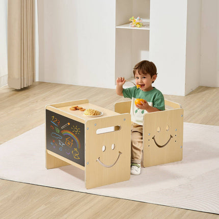 Montessori Weaning Table and Chair Set, 3-in-1 Chalkboard