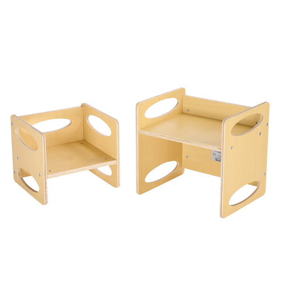Montessori Weaning Table and Chair Set, Adjustable Wood