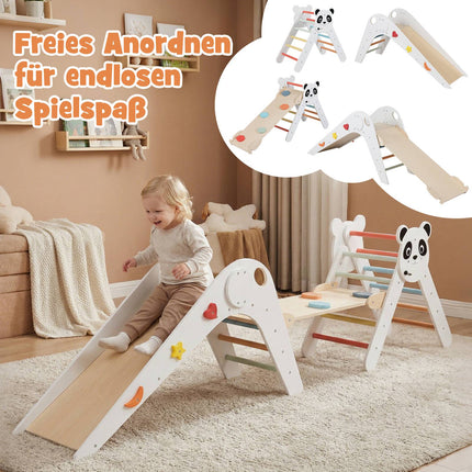 Set de cățărat Montessori din lemn cu design Panda