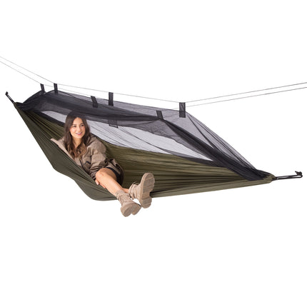 Hamac pentru tantari cu plasa, verde, usor de camping
