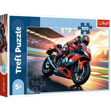 Puzzle cu motociclete, 100 de piese, asamblare rapida