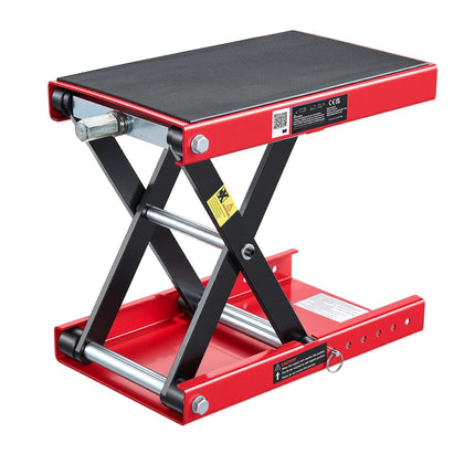 Motorcycle Scissor Lift Jack 499 kg, Wide Deck, Lock Pin
