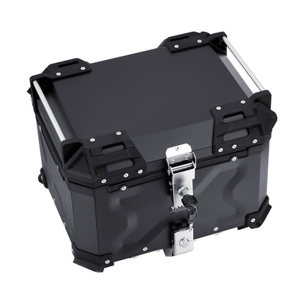 Motorcycle Top Case 55L, Aluminum Alloy, Waterproof, With Lock