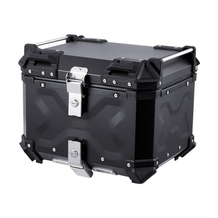 Motorcycle Top Case 55L, Aluminum Alloy, Waterproof, With Lock